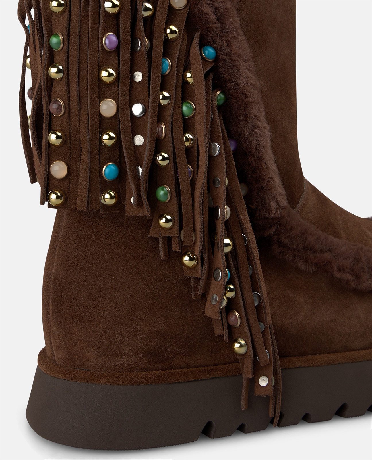 Botines apreski de mujer en ante con flecos - Alma en Pena - Camel Camel-2