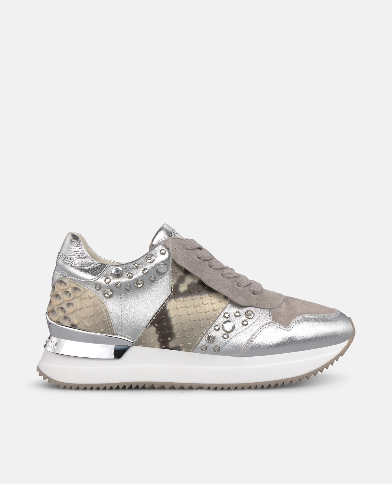 Imagen 0 de Zapatillas deportivas de mujer metalizadas con pedrería Topo