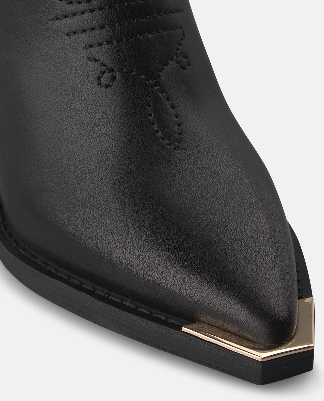 Botas cowboy de mujer en napa con bordados tonales - Alma en Pena - Negro Negro-4