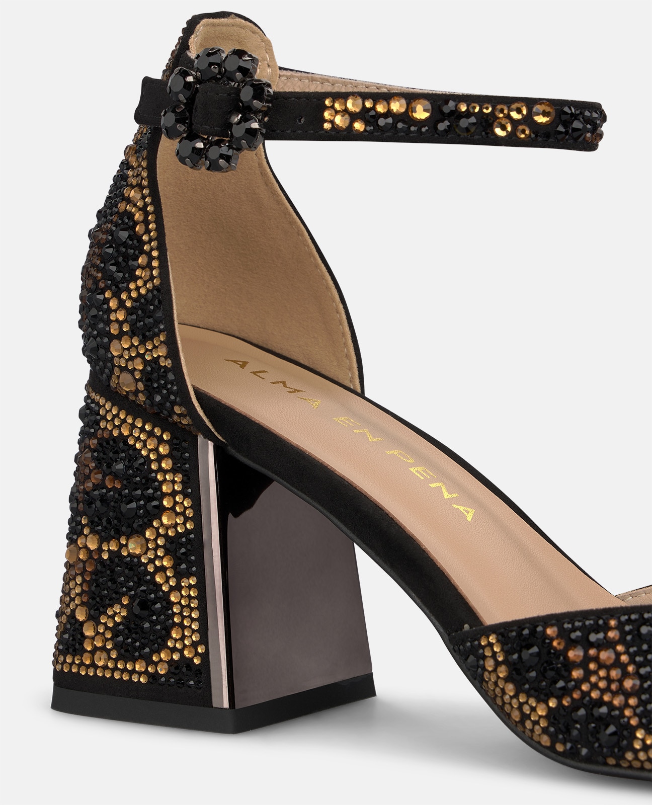 Zapatos de salón de mujer animal print con pulsera - Negro Negro-4