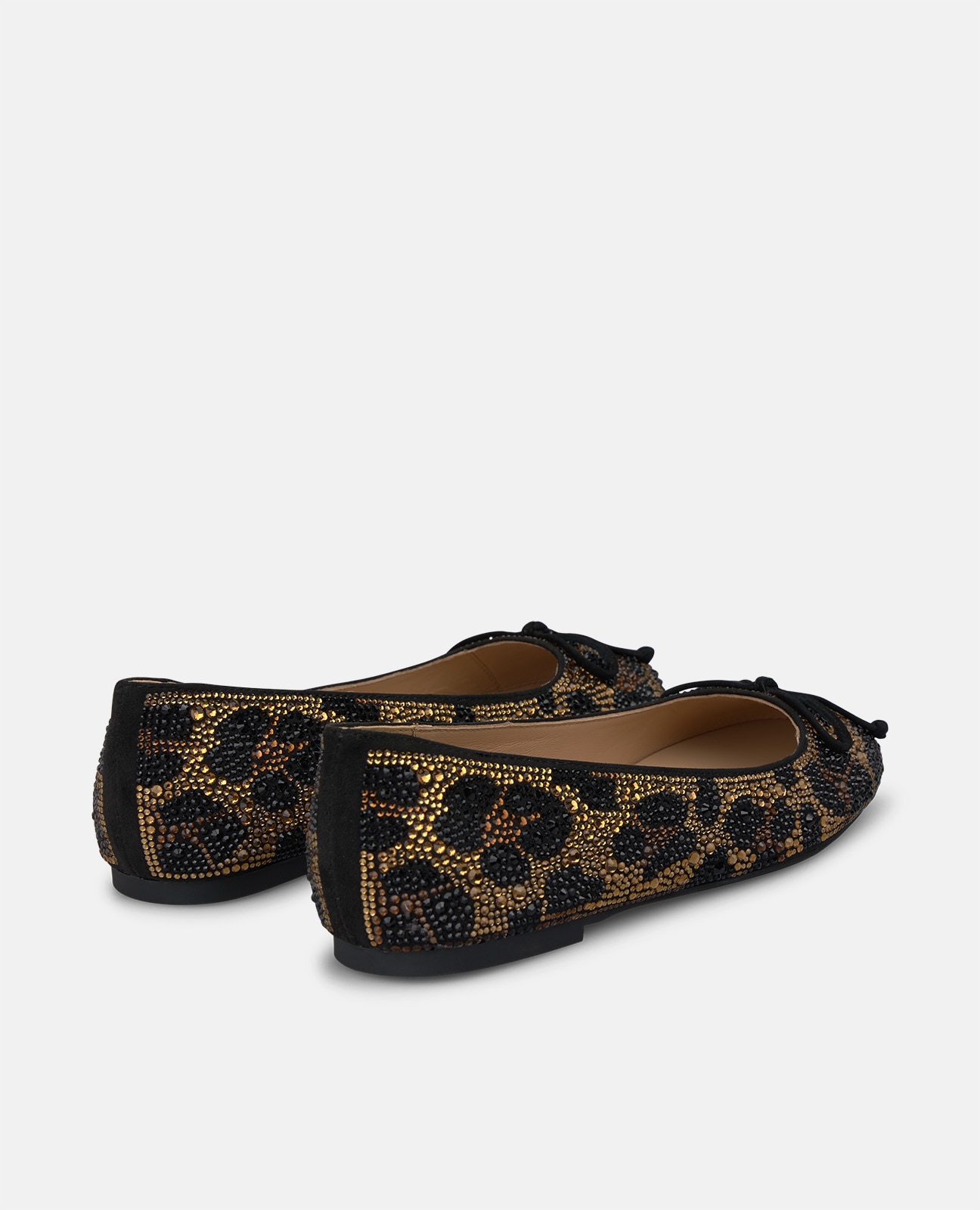 Bailarinas planas de mujer animal print en pedrería - Alma en Pena - Negro Negro-2