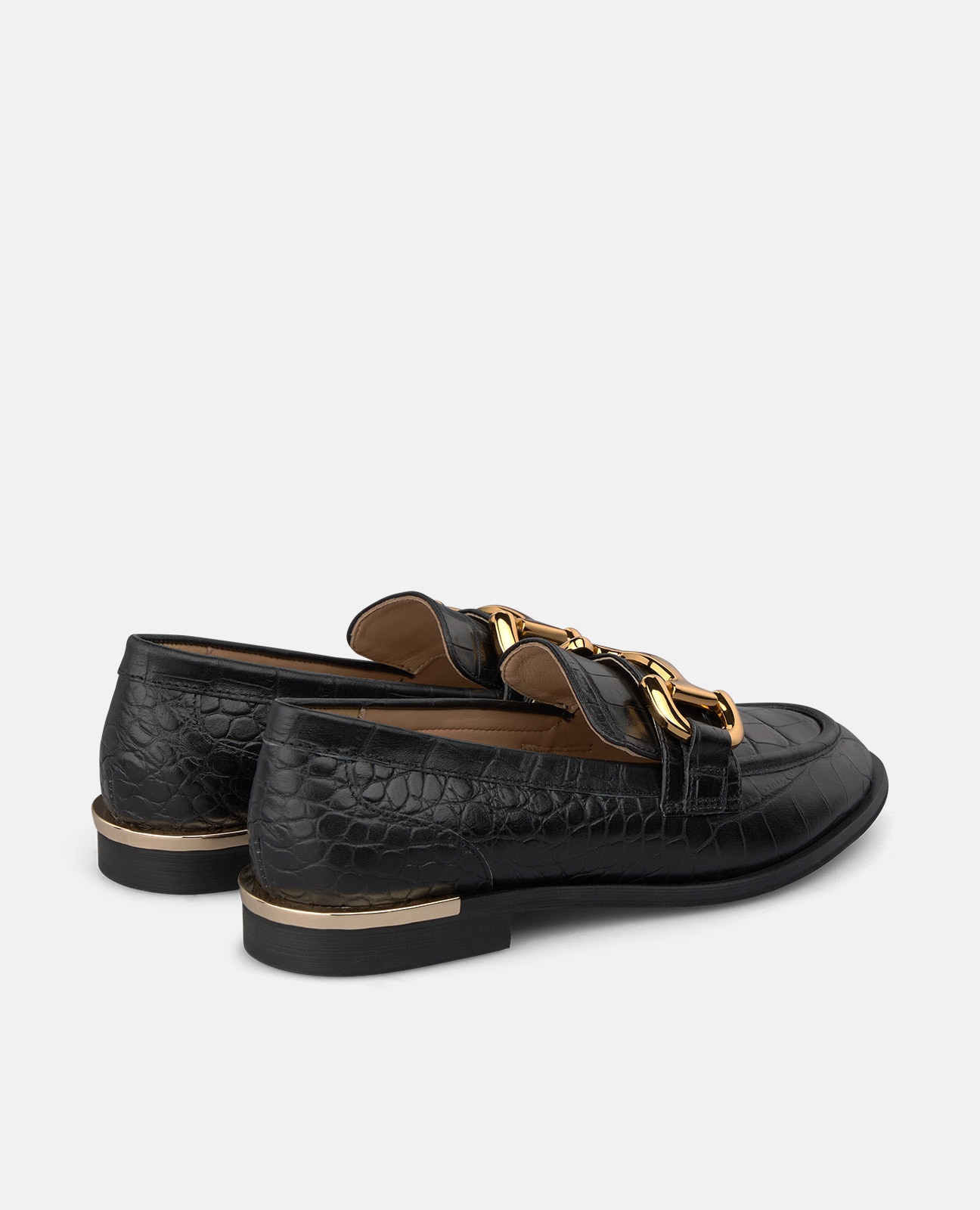 Mocasín plano de mujer en piel con adorno metálico - Alma en Pena - Negro Negro-2