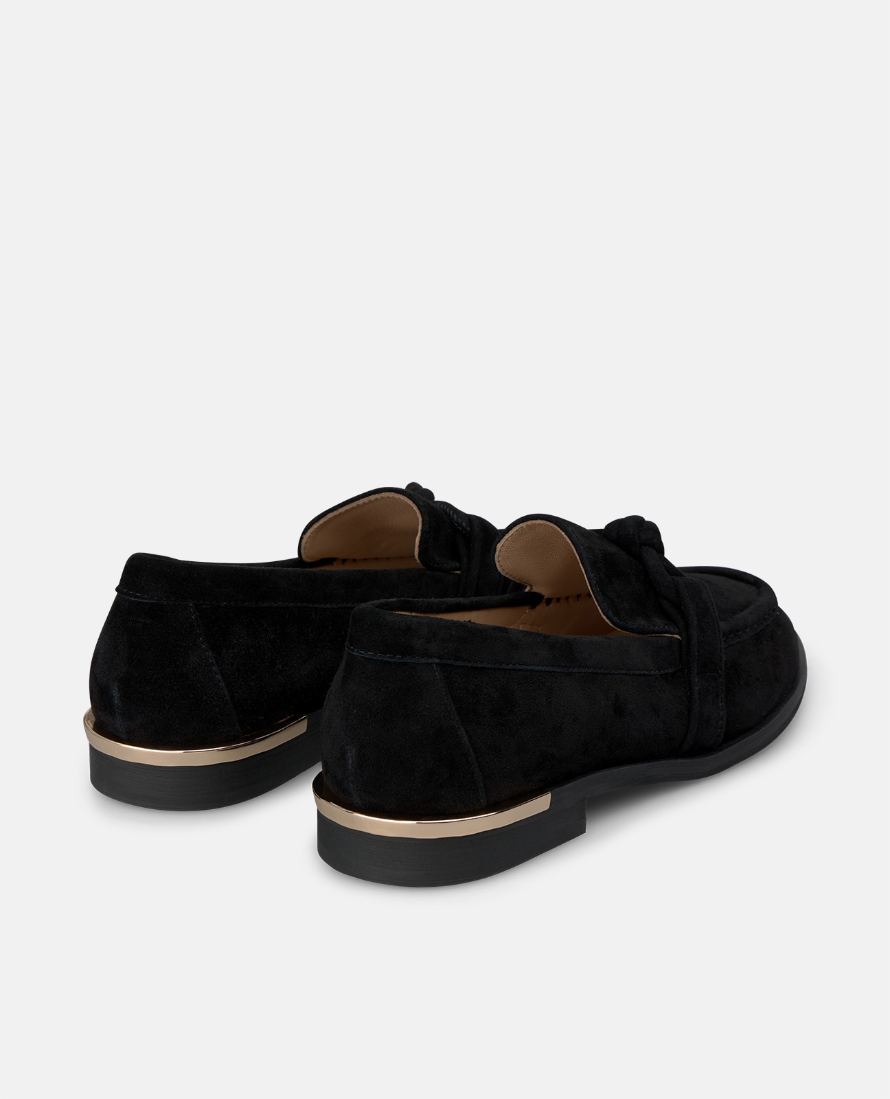 Mocasín plano de mujer en ante con detalle nudo - Negro Negro-2