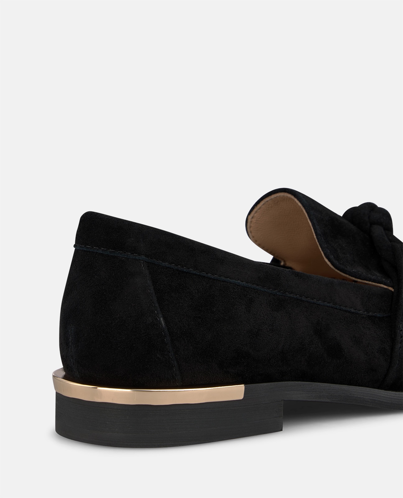 Mocasín plano de mujer en ante con detalle nudo - Negro Negro-4