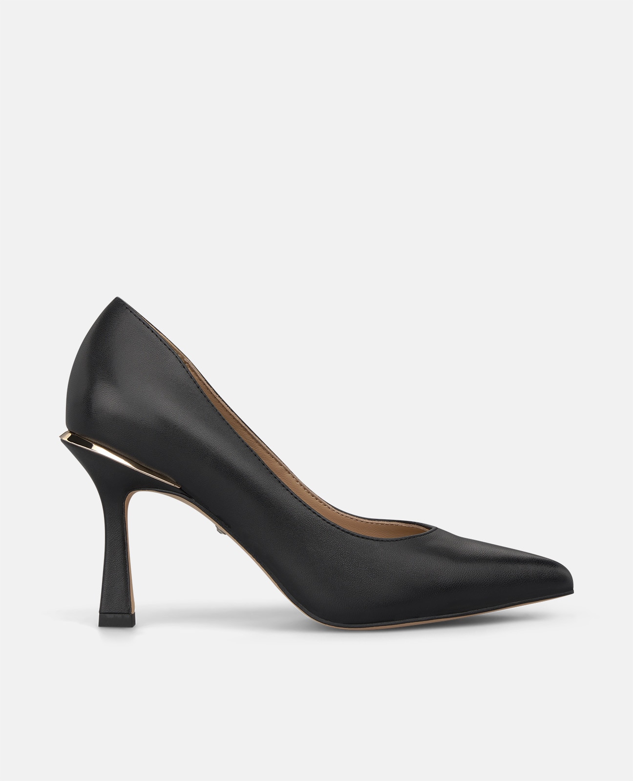Zapatos de salón de mujer en napa tipo stiletto con acabado en punta - Alma en Pena - Negro Negro-1