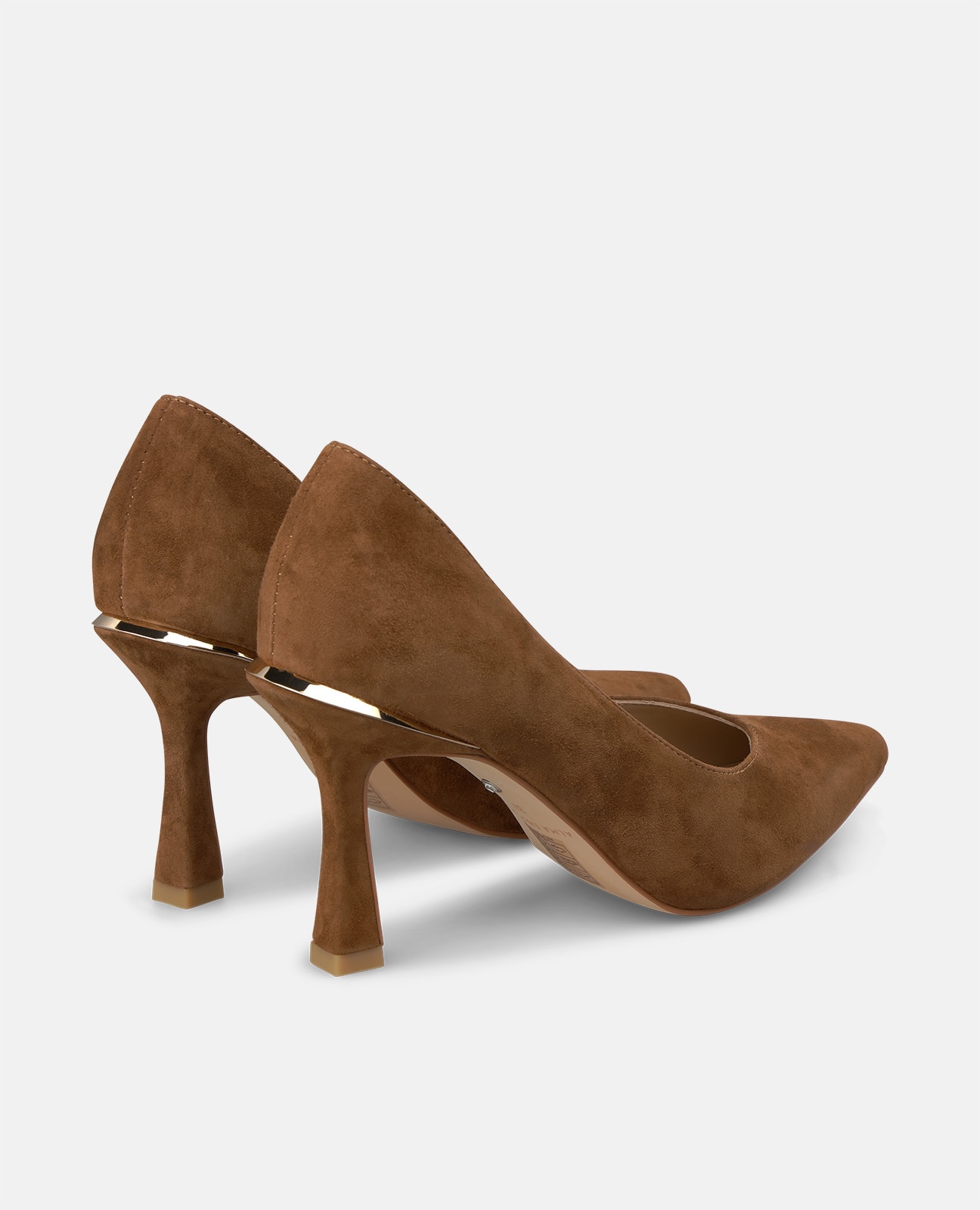 Zapatos de salón de mujer en ante tipo stiletto con acabado en punta - Alma en Pena - Camel Camel-2