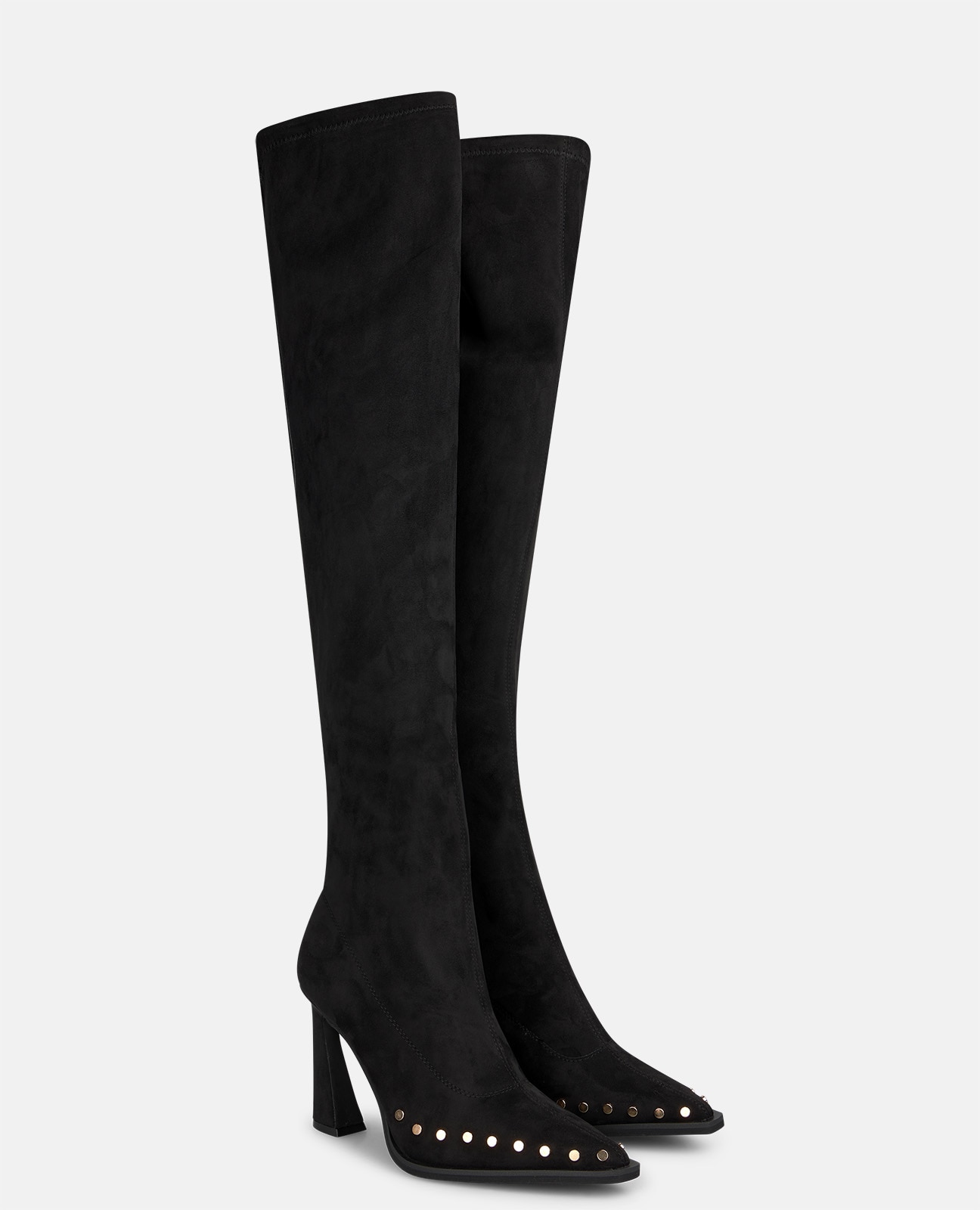 Botas básicas de mujer con tachas metálicas en la puntera - Negro Negro-3