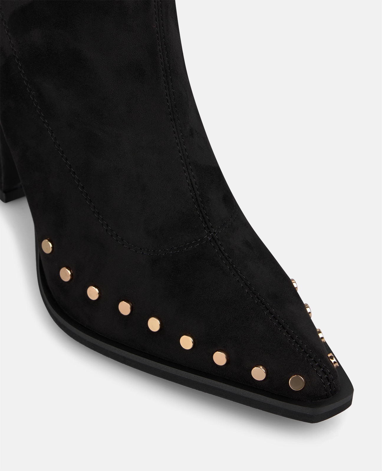 Botas básicas de mujer con tachas metálicas en la puntera - Negro Negro-4