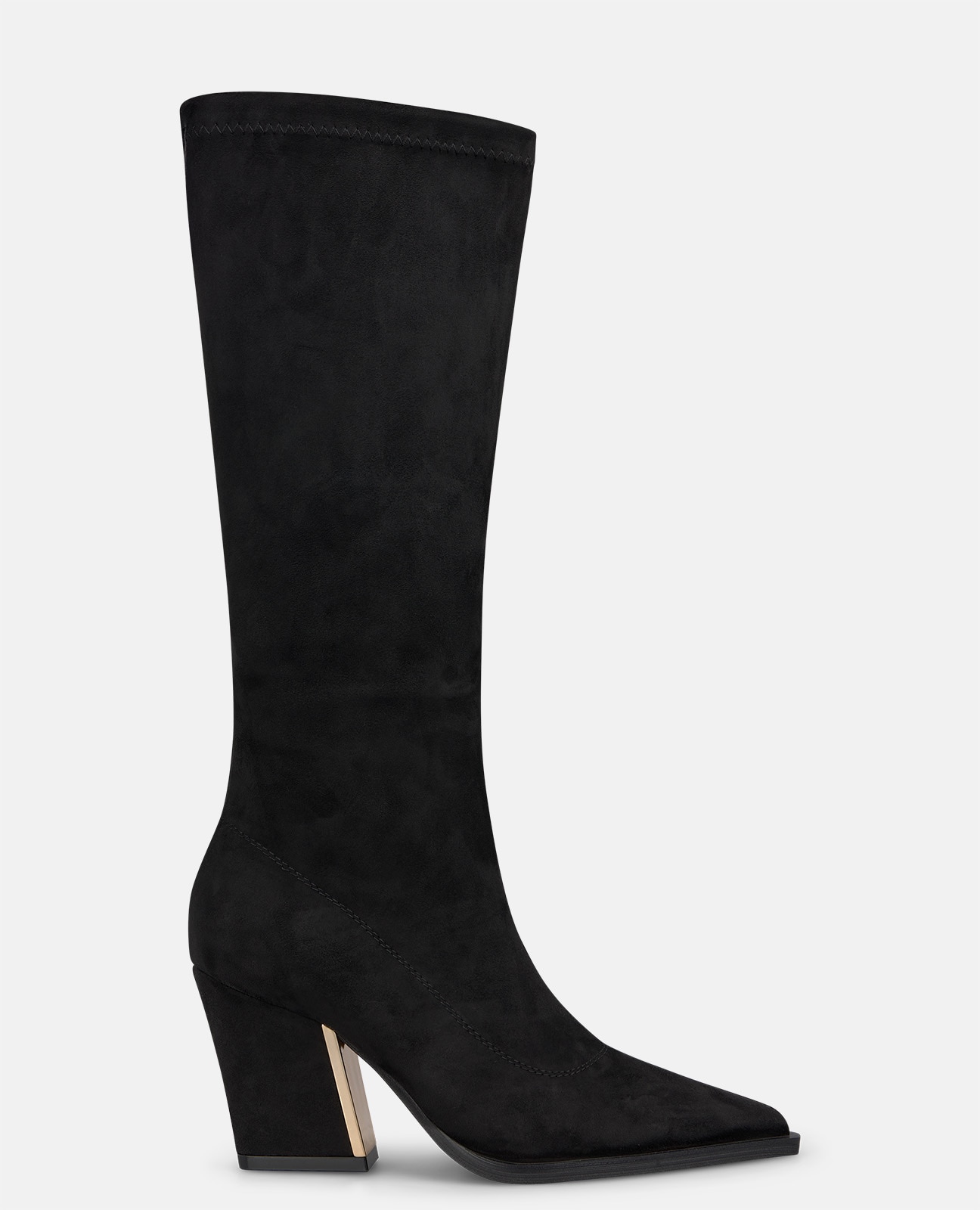 Botas básicas de mujer con cierre cremallera y tacón cuadrado - Negro Negro-1