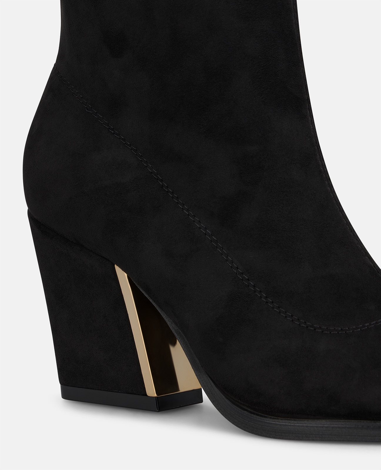 Botas básicas de mujer con cierre cremallera y tacón cuadrado - Negro Negro-4