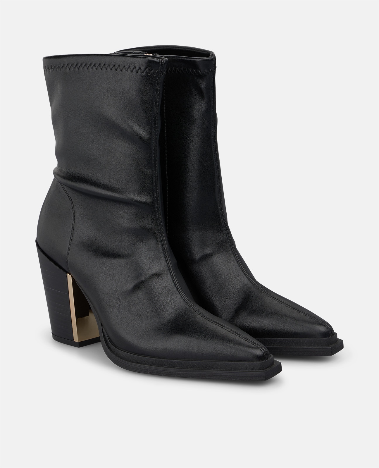 Botines básicos de mujer con acabado en punta y cierre de cremallera - Alma en Pena - Negro Negro-4