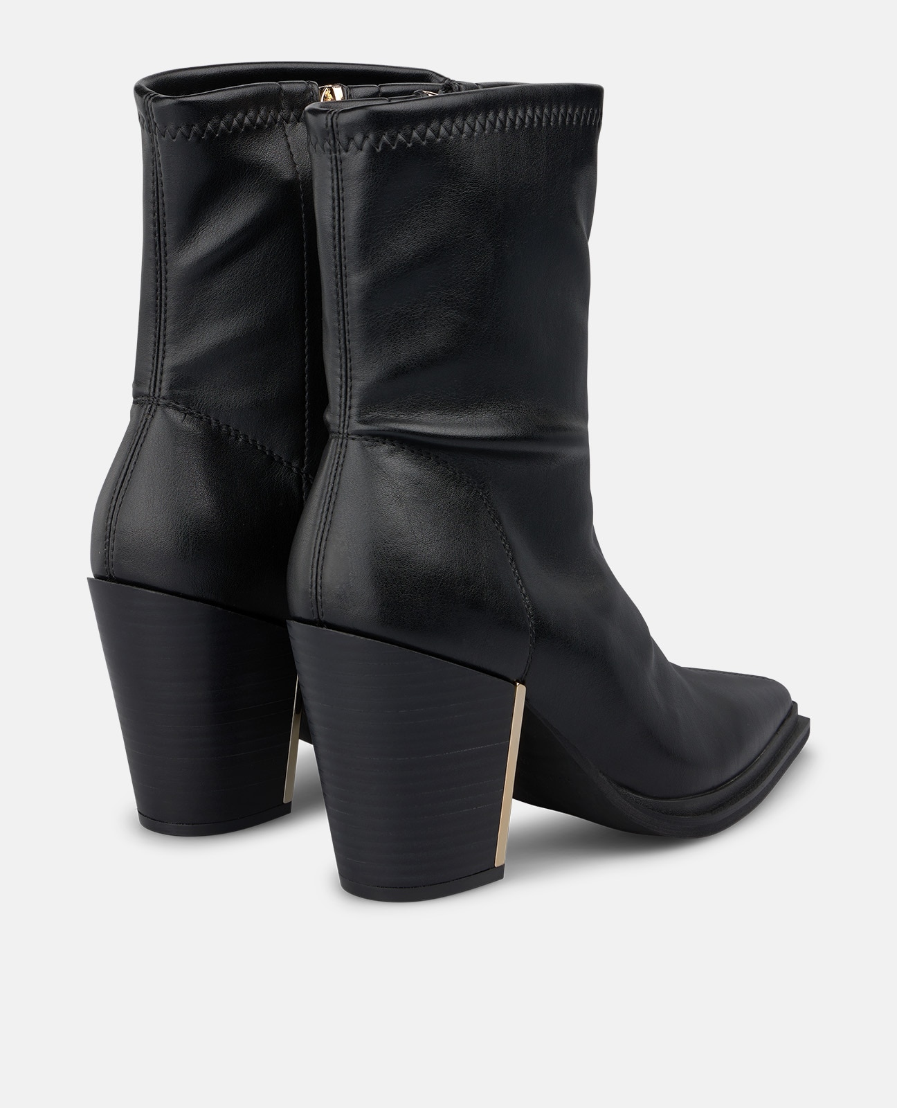 Botines básicos de mujer con acabado en punta y cierre de cremallera - Alma en Pena - Negro Negro-3