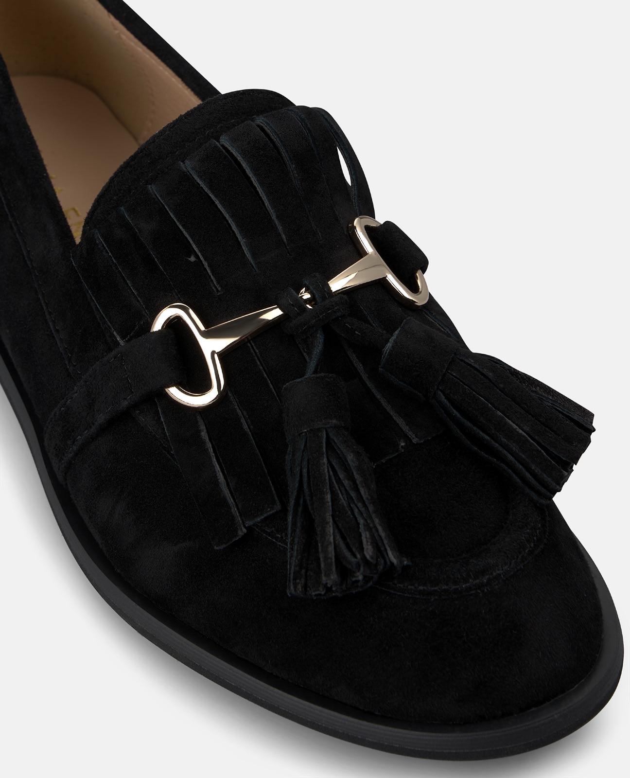 Mocasín plano de mujer en ante con borlas - Alma en Pena - Negro Negro-4