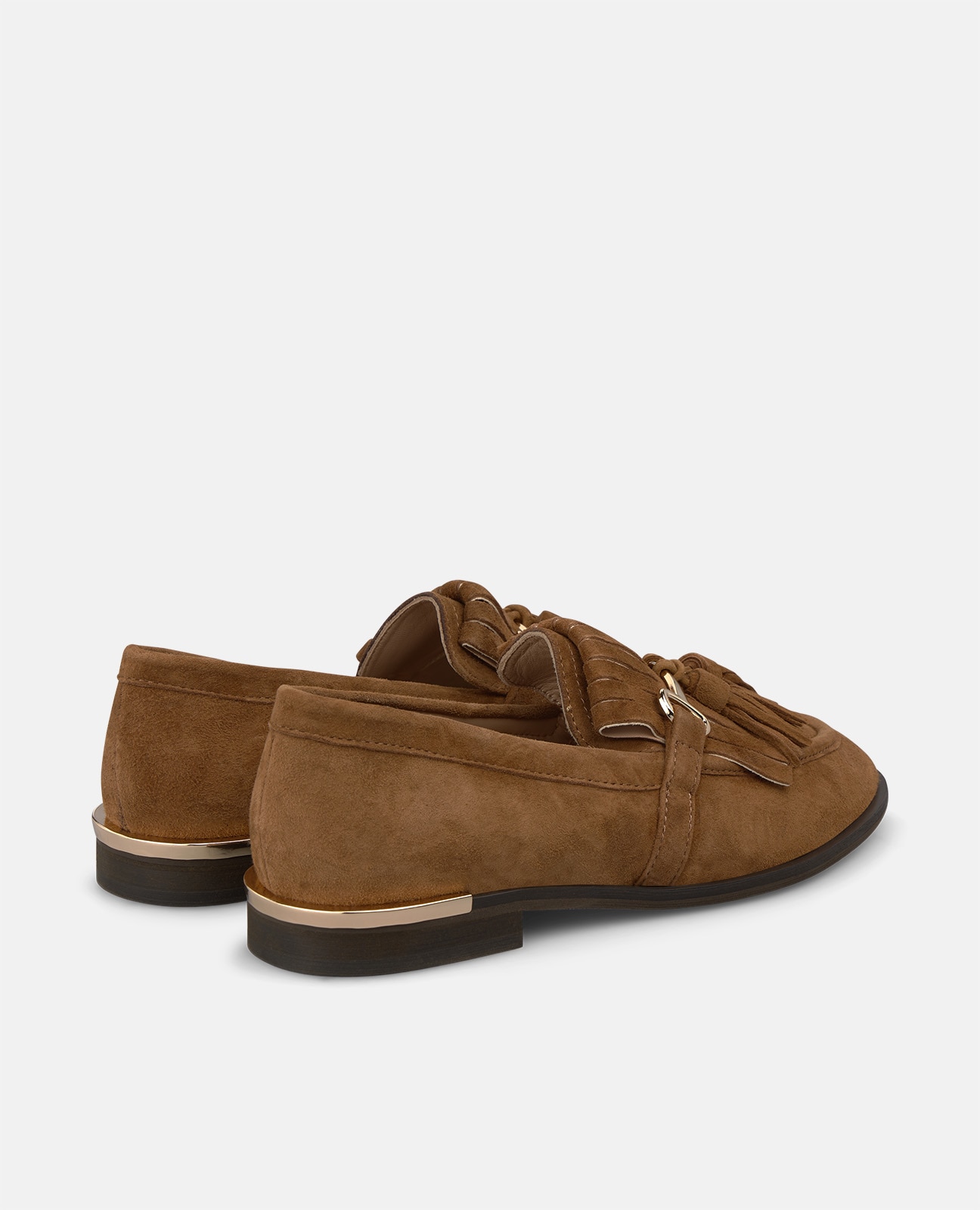 Mocasín plano de mujer en ante con borlas - Alma en Pena - Camel Camel-2