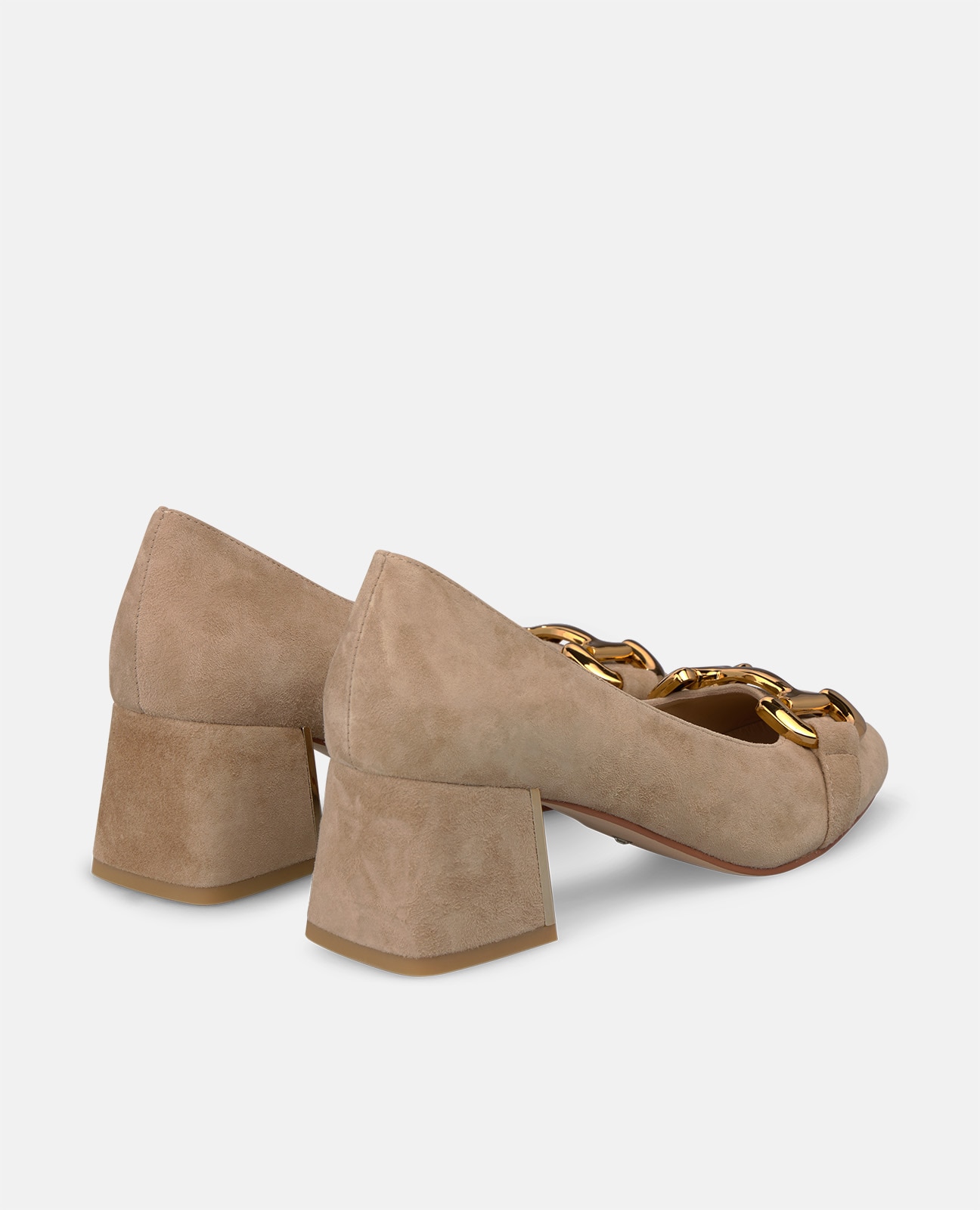 Zapatos de salón de mujer en ante con adorno metálico - Alma en Pena - Arena Arena-2