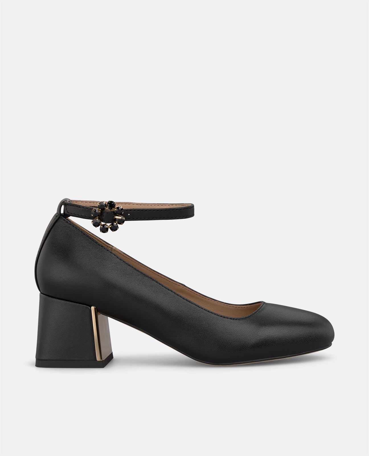 Zapatos de salón de mujer en napa con pulsera al tobillo - Alma en Pena - Negro Negro-1