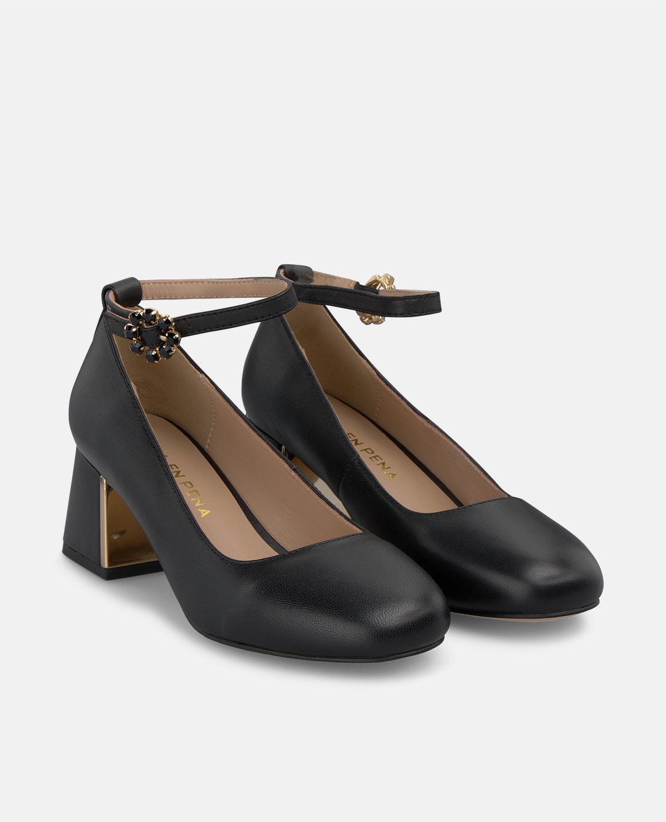 Zapatos de salón de mujer en napa con pulsera al tobillo - Alma en Pena - Negro Negro-3