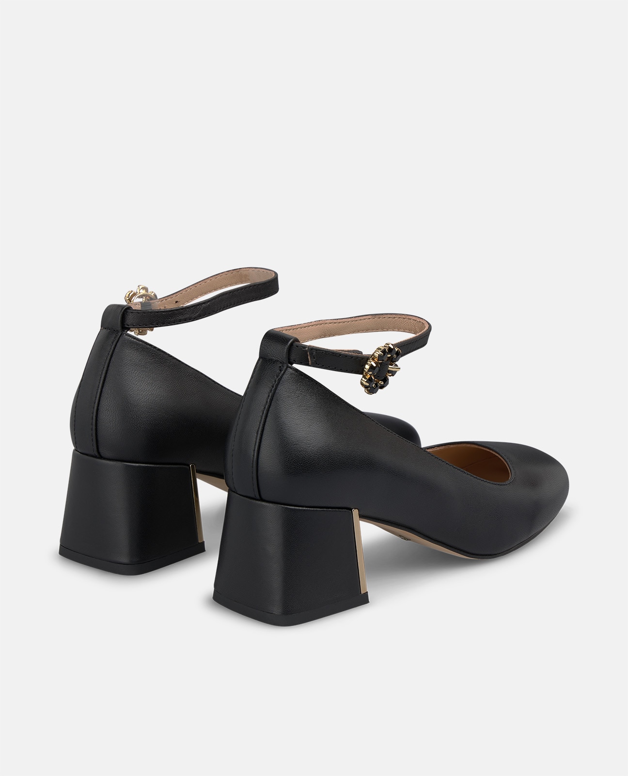 Zapatos de salón de mujer en napa con pulsera al tobillo - Alma en Pena - Negro Negro-2
