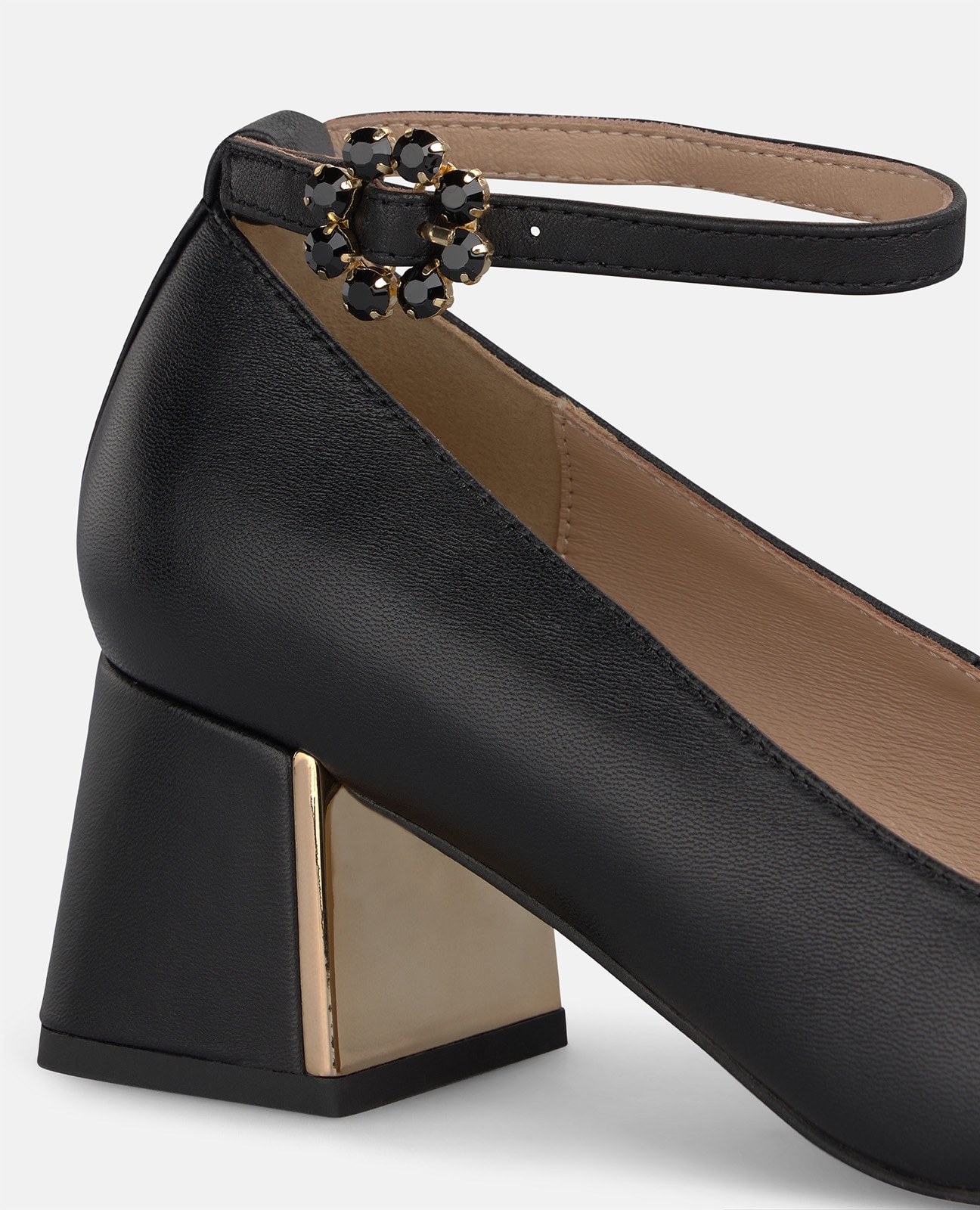 Zapatos de salón de mujer en napa con pulsera al tobillo - Alma en Pena - Negro Negro-4