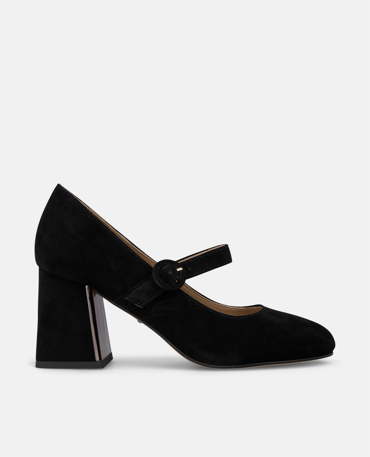 Zapatos de salón de mujer en ante con cierre de hebilla - Alma en Pena - Negro Negro-1