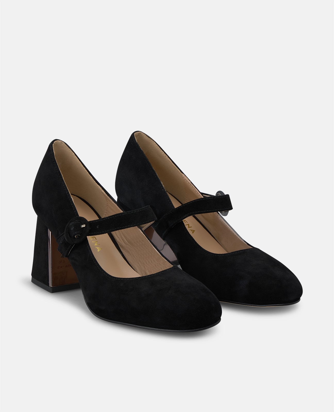 Zapatos de salón de mujer en ante con cierre de hebilla - Alma en Pena - Negro Negro-3