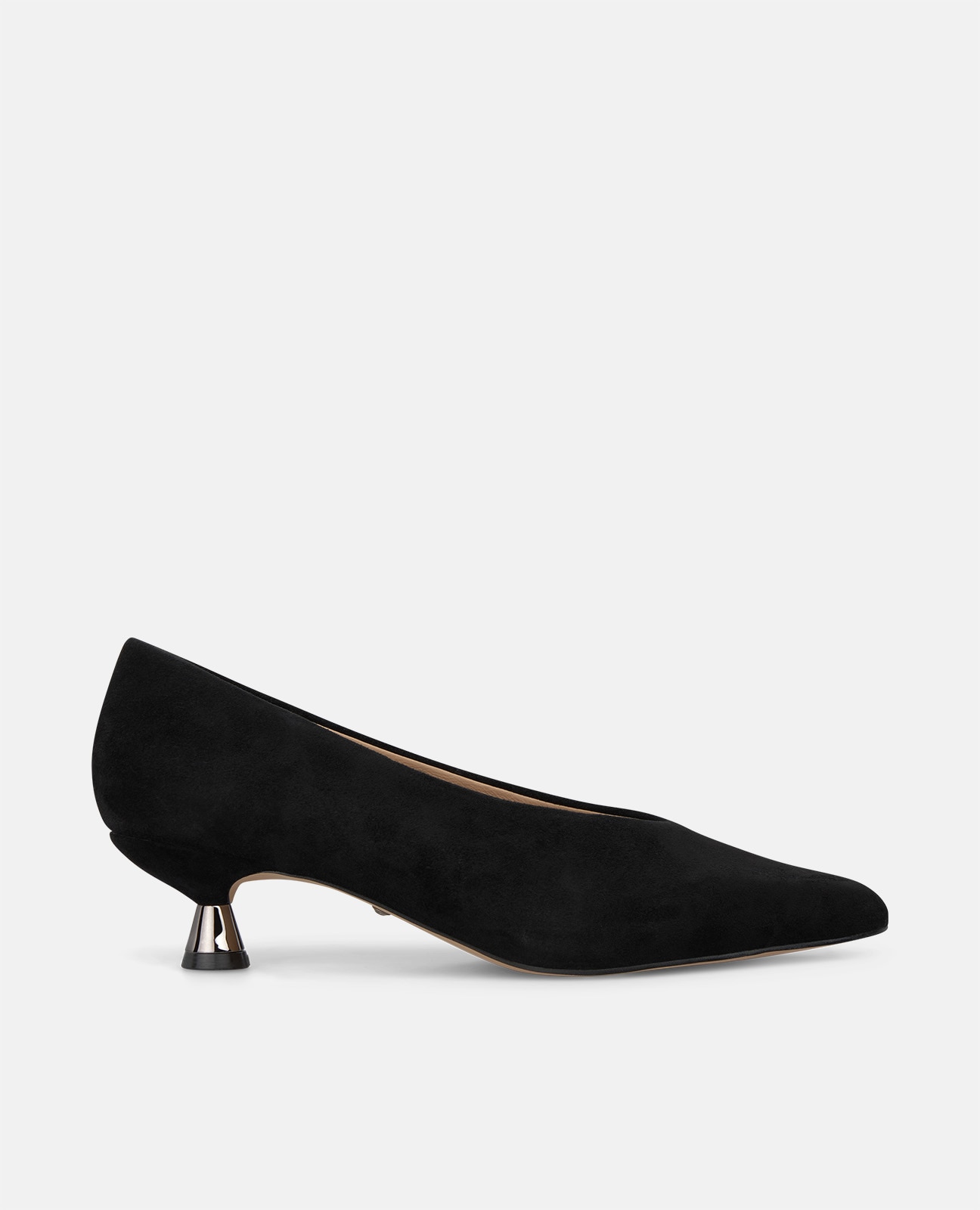 Zapatos de salón de mujer en ante con tacón chupete - Alma en Pena - Negro Negro-1