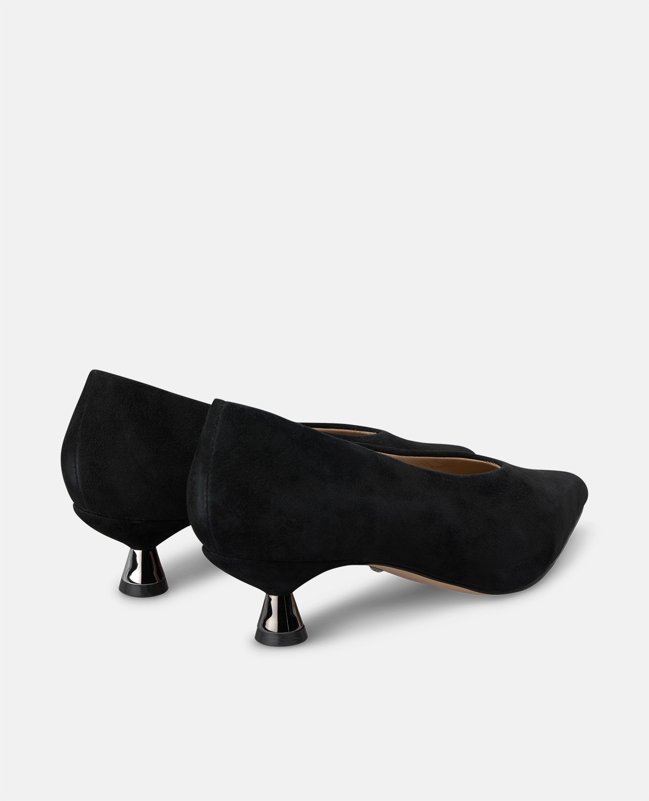 Zapatos de salón de mujer en ante con tacón chupete - Alma en Pena - Negro Negro-2