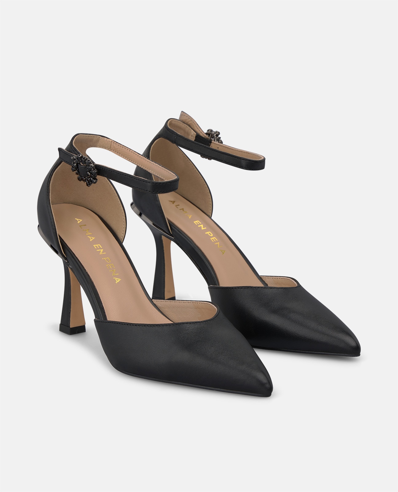 Zapatos de salón de mujer en napa con cierre pulsera - Alma en Pena - Negro Negro-3
