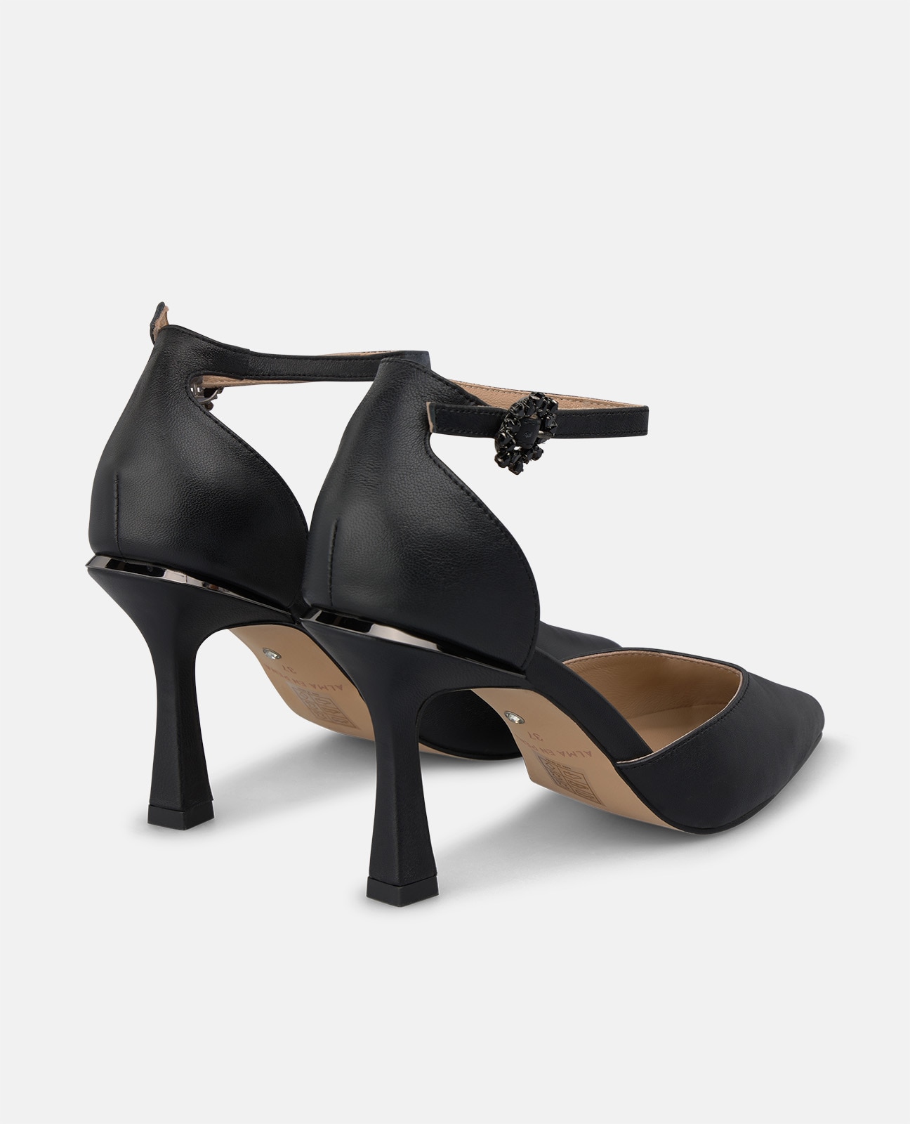 Zapatos de salón de mujer en napa con cierre pulsera - Alma en Pena - Negro Negro-2