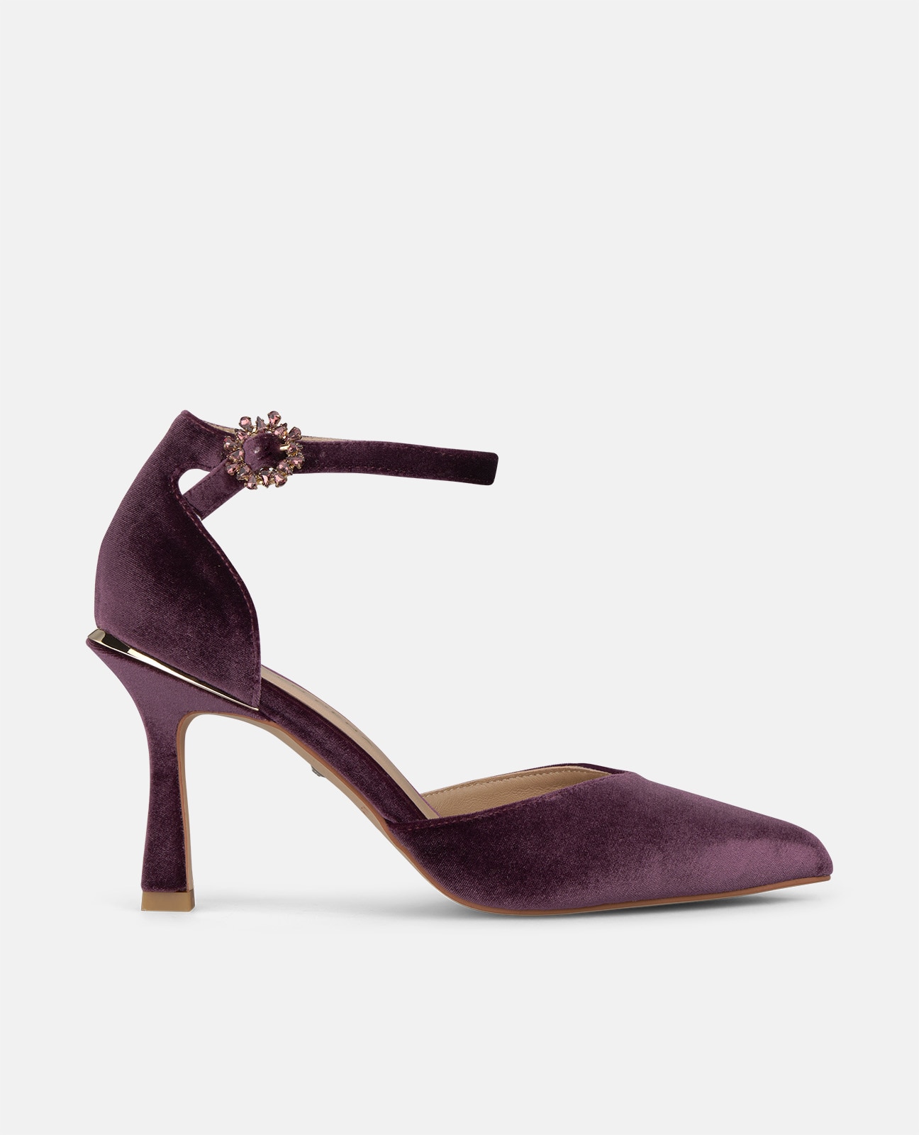Zapatos de salón de mujer en terciopelo con cierre pulsera - Alma en Pena - Lila Lila-1