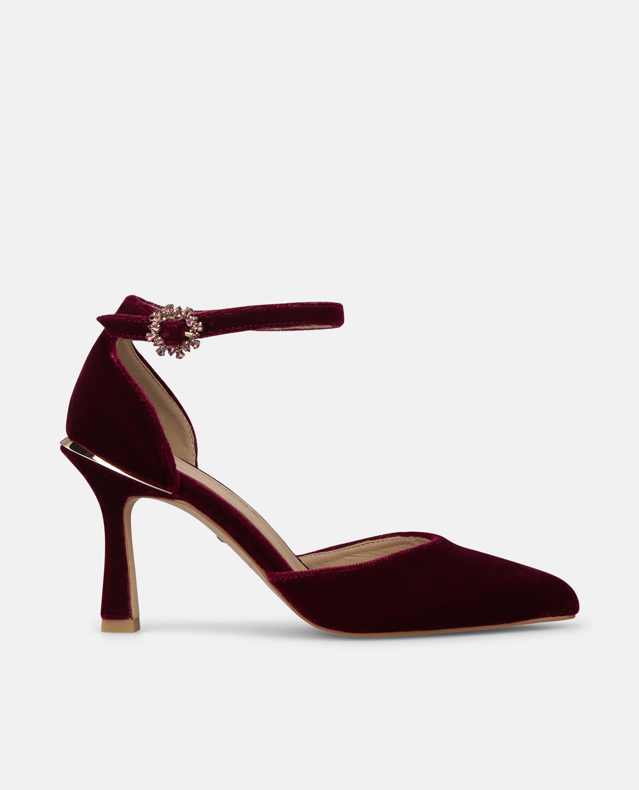 Imagen 1 de Zapatos de salón de mujer en terciopelo con cierre pulsera - Alma en Pena - Burdeos Burdeos