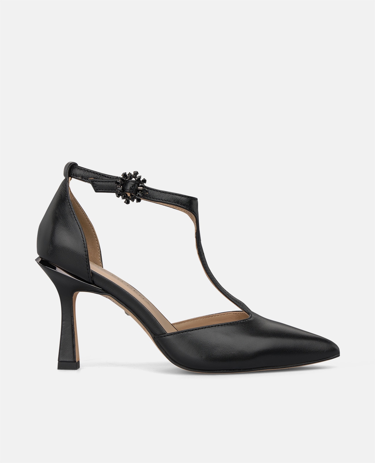 Zapatos de salón de mujer en napa con hebilla de flor - Alma en Pena - Negro Negro-1