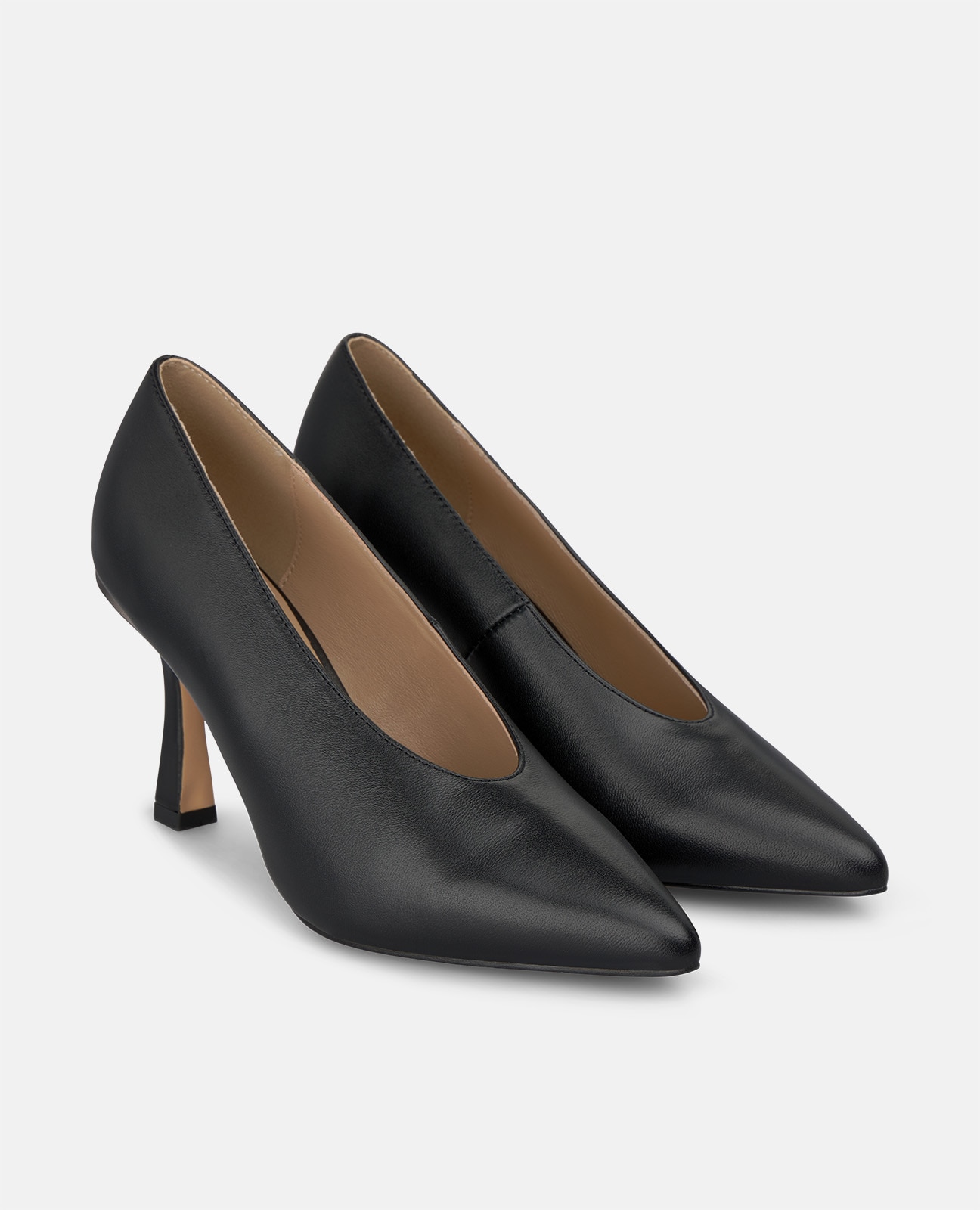 Zapatos de salón de mujer en napa con tacón aguja - Negro Negro-3