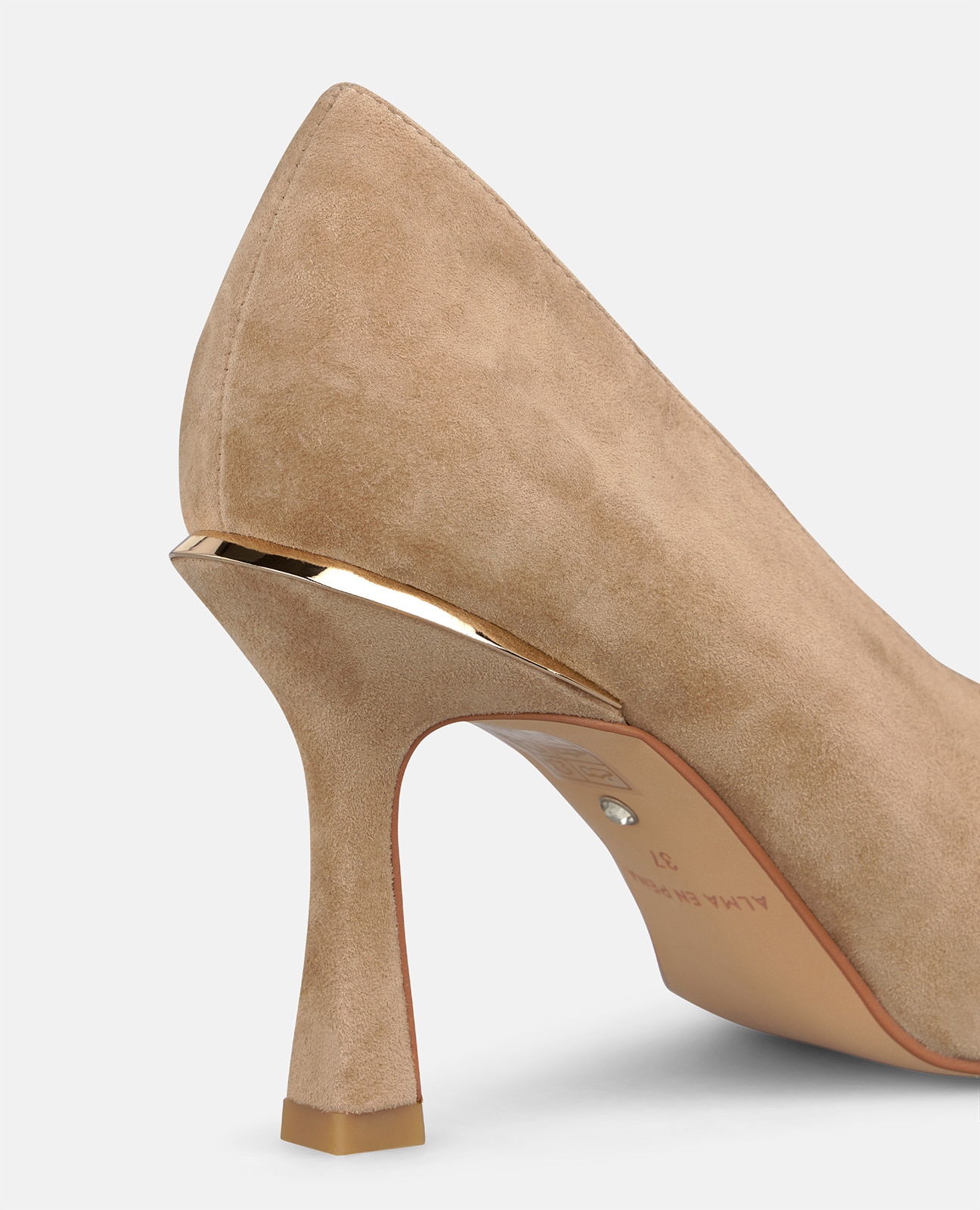 Zapatos de salón de mujer en ante con tacón aguja - Arena Arena-4