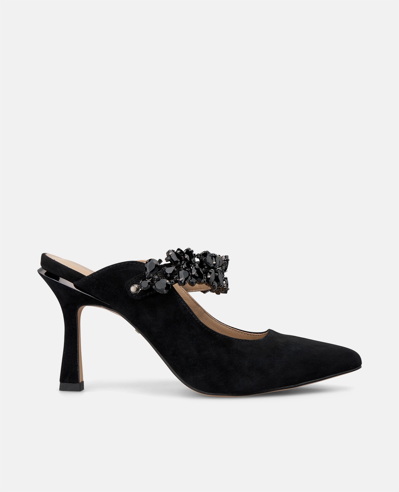 Zapato de salón de mujer destalonado en ante - Alma en Pena - Negro Negro-1
