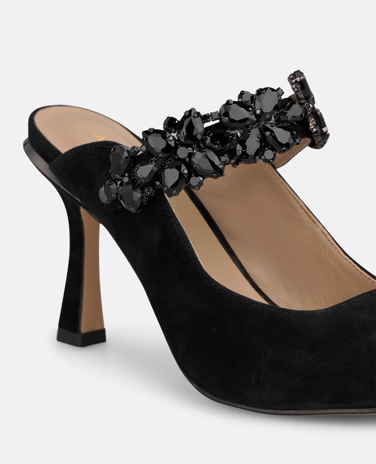 Zapato de salón de mujer destalonado en ante - Alma en Pena - Negro Negro-4