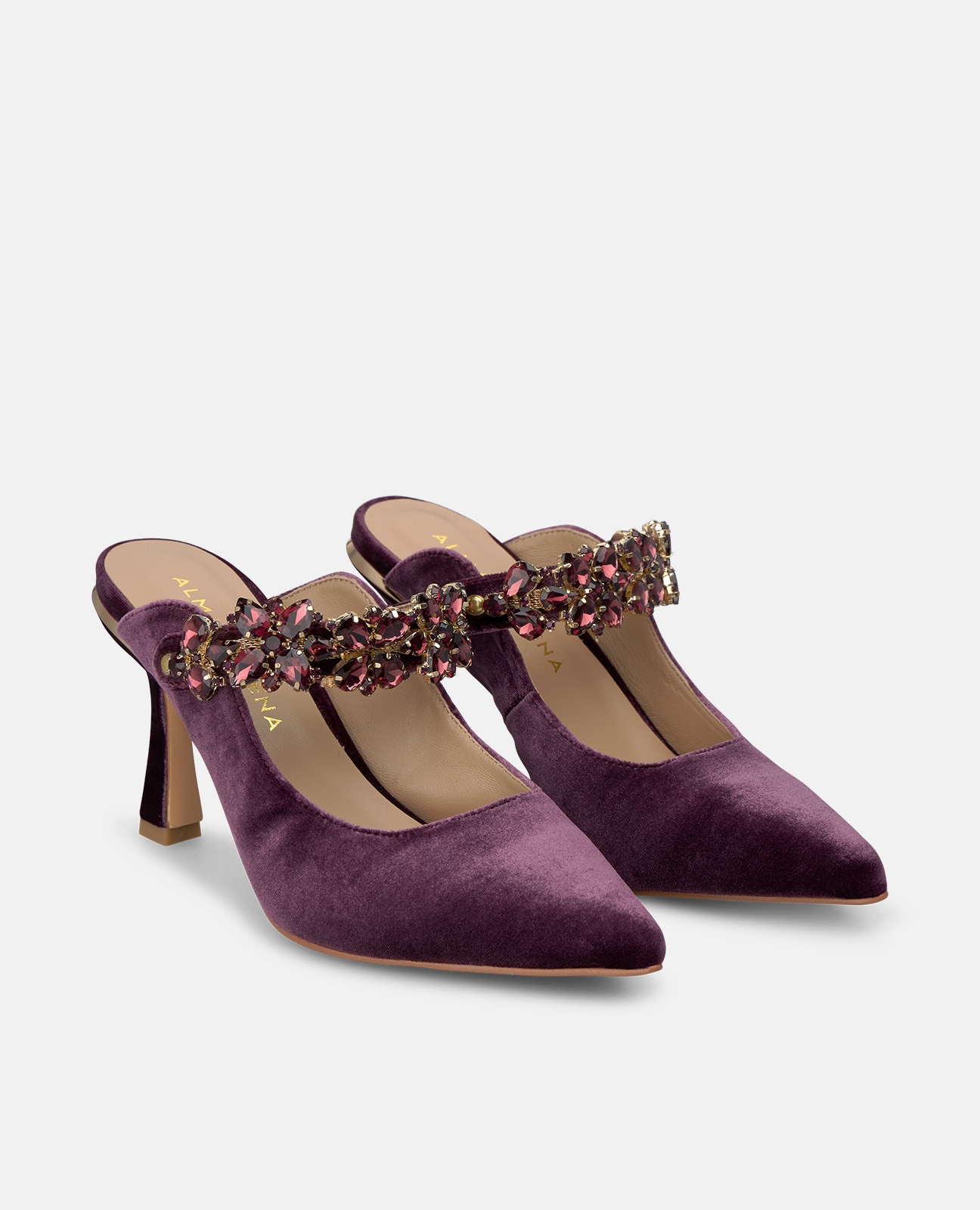 Zapato de salón de mujer destalonado en terciopelo - Lila Lila-3