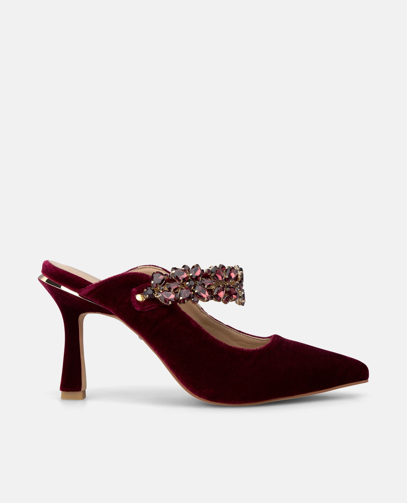 Zapato de salón de mujer destalonado en terciopelo - Alma en Pena - Burdeos Burdeos-1