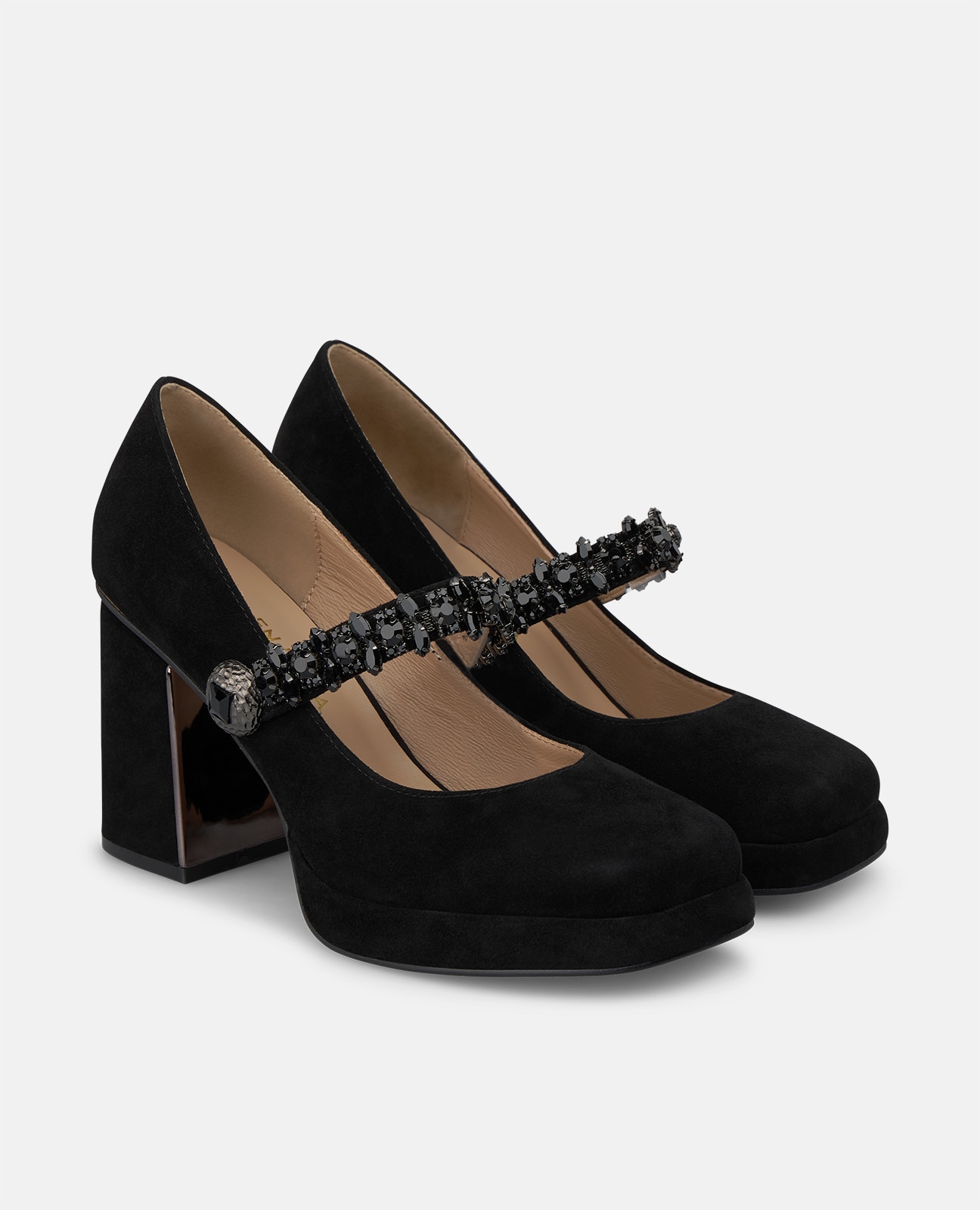 Zapato de salón de mujer en ante con plataforma - Alma en Pena - Negro Negro-3