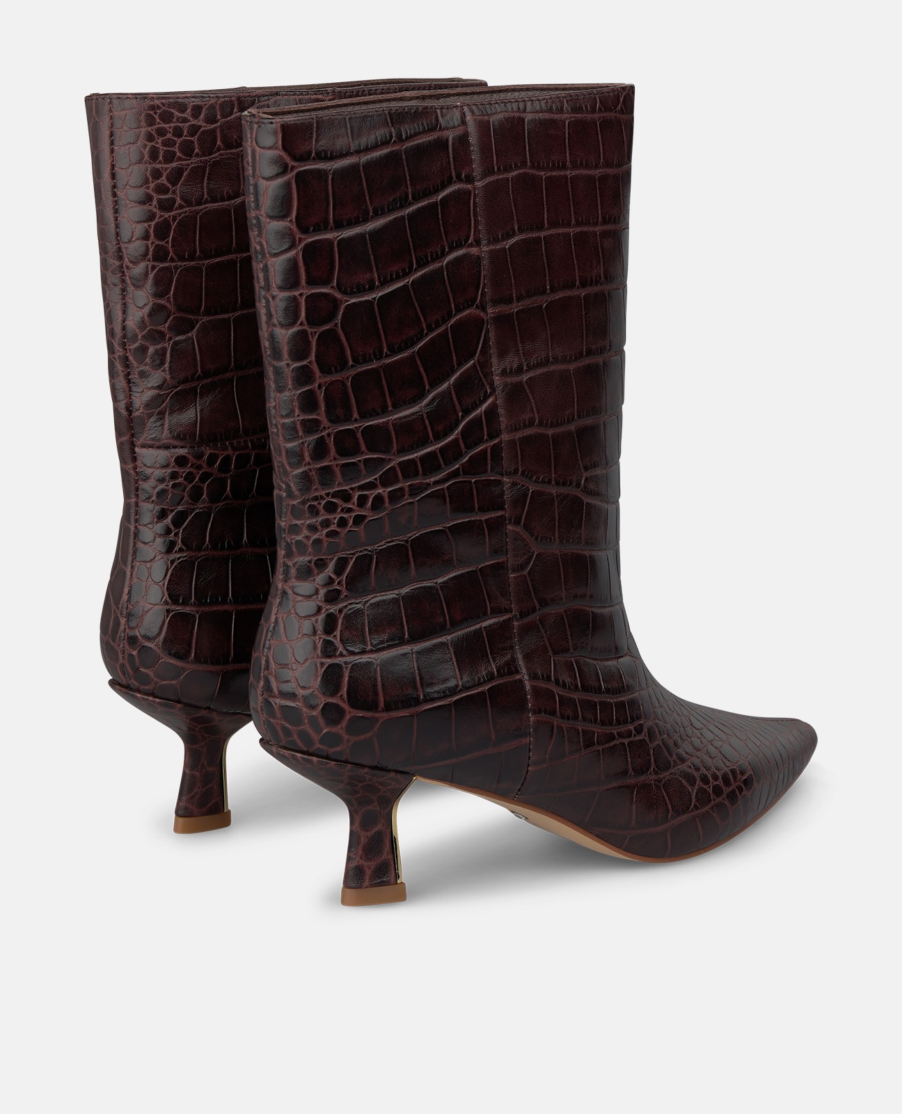Botines básicos de mujer en piel con efecto cocodrilo - Alma en Pena - Marrón Marrón-3