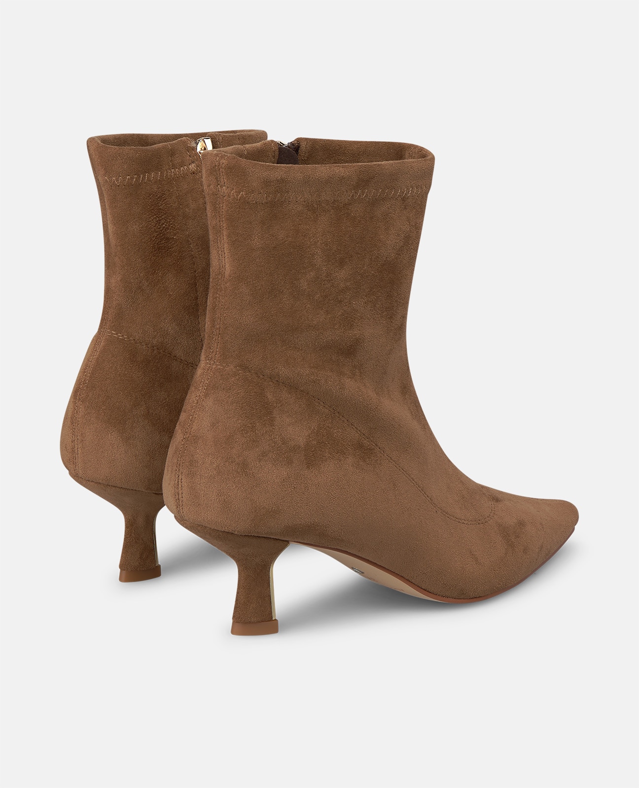 Botines básicos de mujer con cierre de cremallera y tacón mini - Alma en Pena - Camel Camel-2