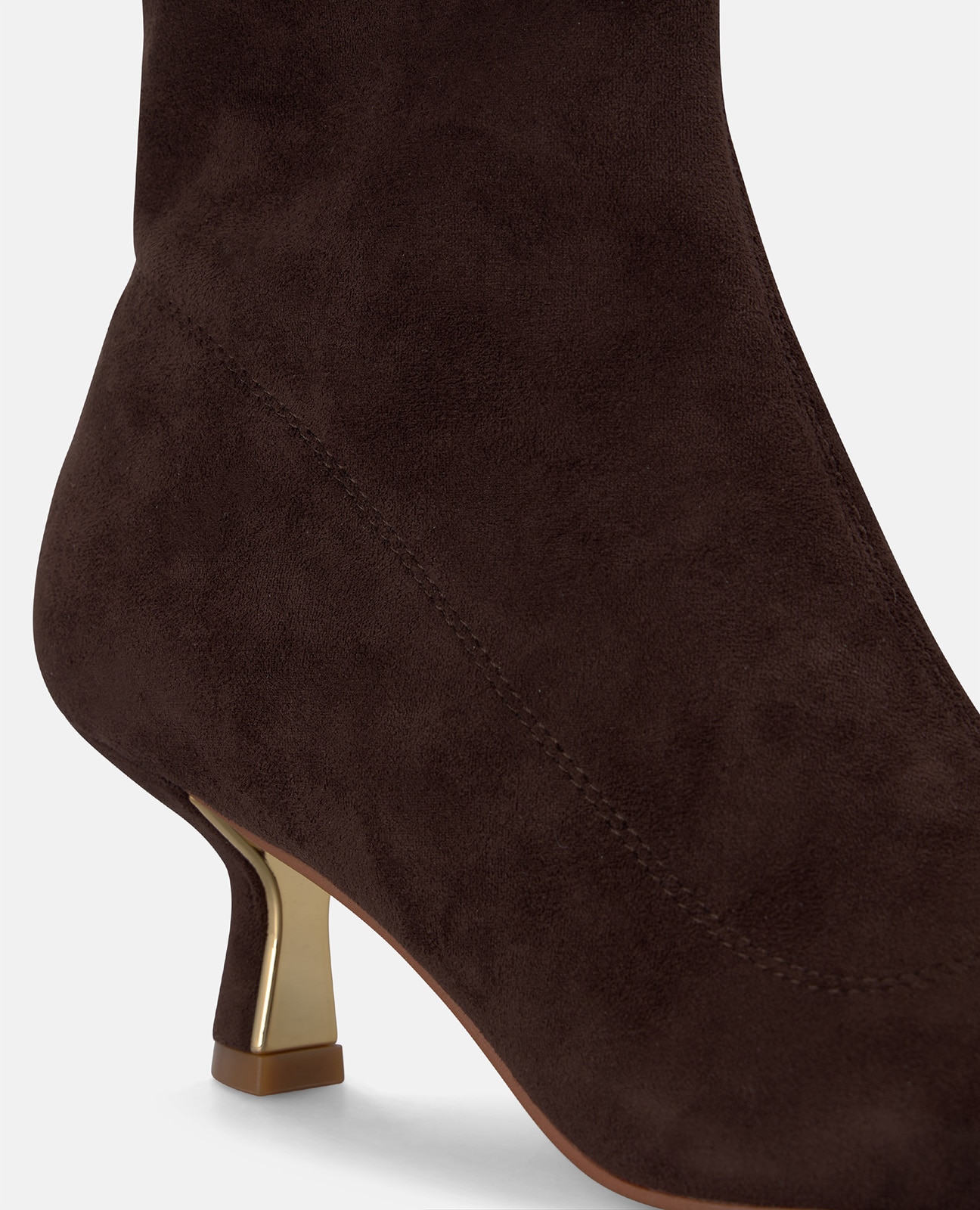 Botines básicos de mujer con cierre de cremallera y tacón mini - Marrón Marrón-2