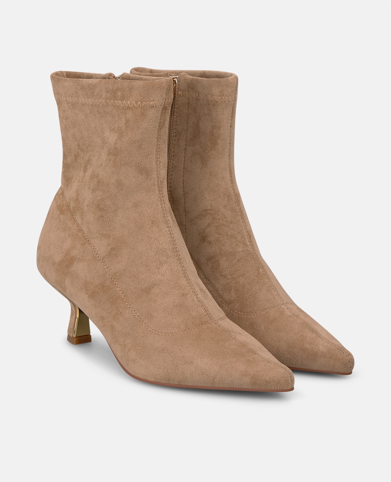 Botines básicos de mujer con cierre de cremallera y tacón mini - Arena Arena-4