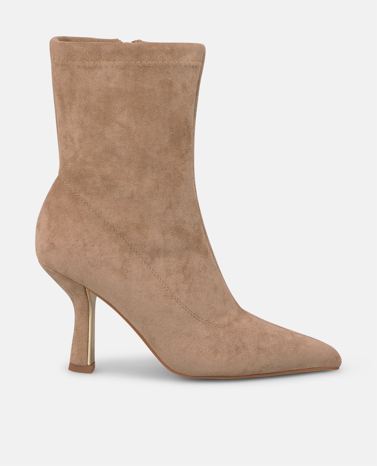 Botines básicos de mujer con cierre de cremallera y tacón mini - Arena Arena-1