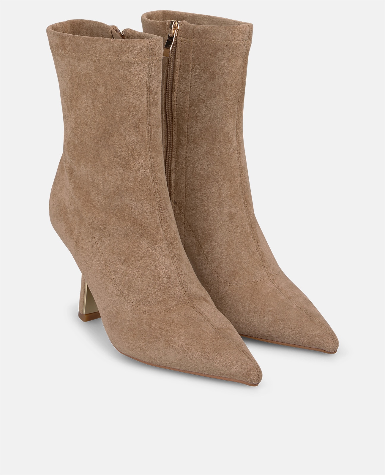 Botines básicos de mujer con cierre de cremallera y tacón mini - Arena Arena-4