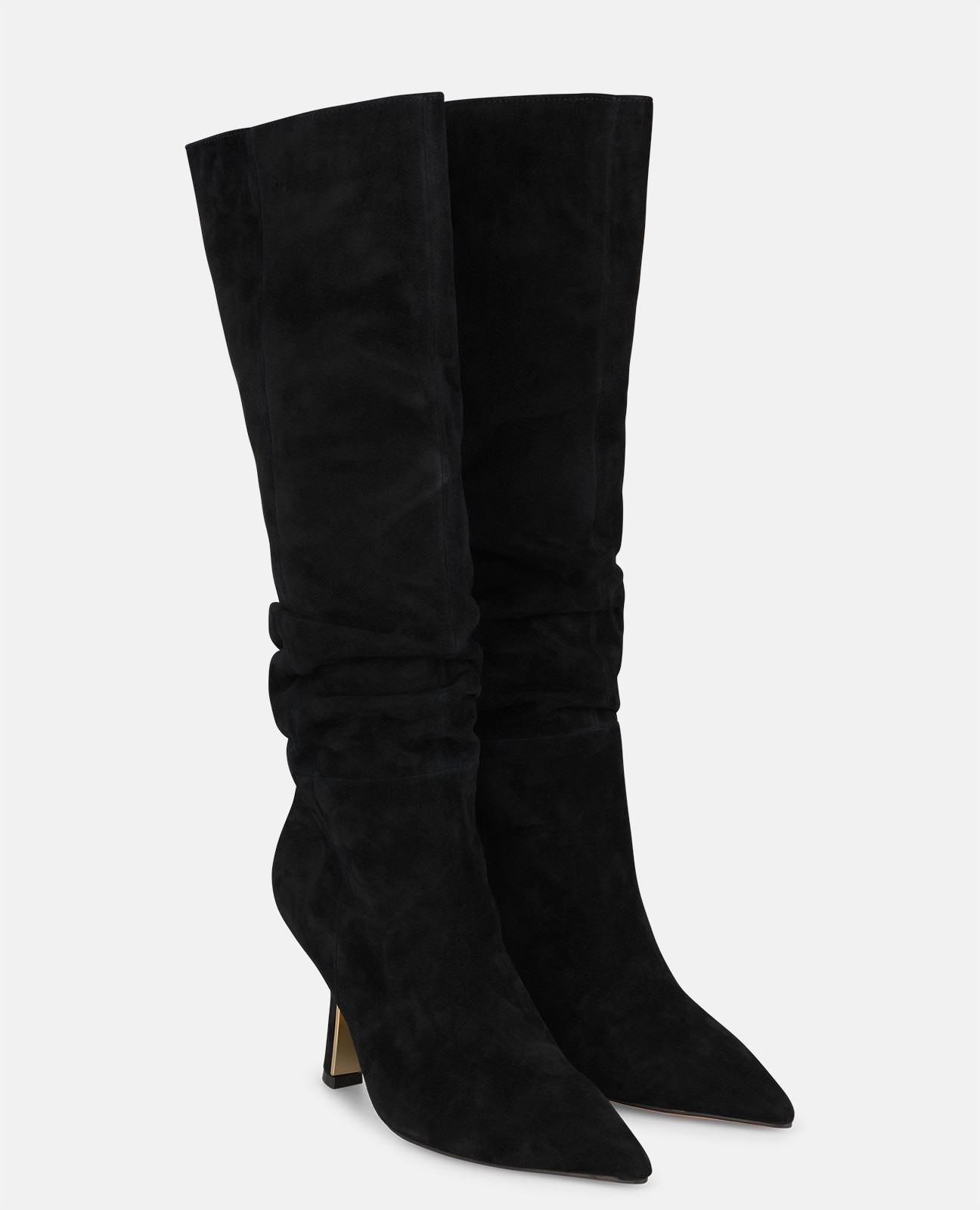 Botas básicas de mujer en ante con efecto fruncido - Alma en Pena - Negro Negro-4