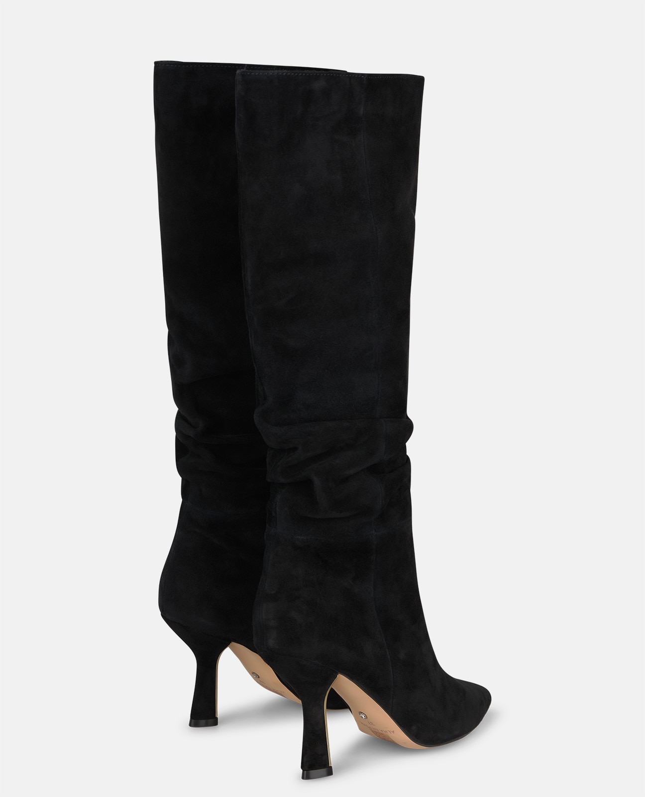 Botas básicas de mujer en ante con efecto fruncido - Alma en Pena - Negro Negro-2