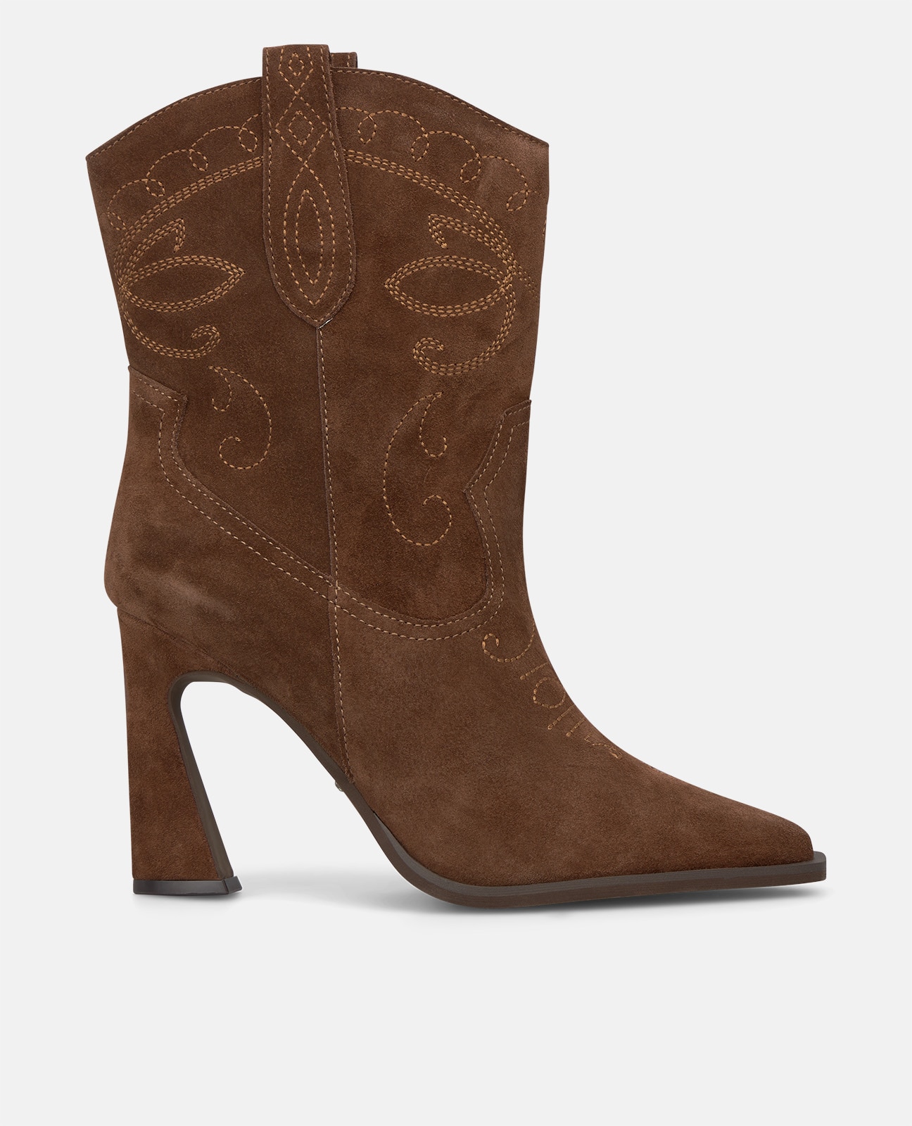 Botines cowboy de mujer en piel con detalles bordados - Alma en Pena - Camel Camel-1