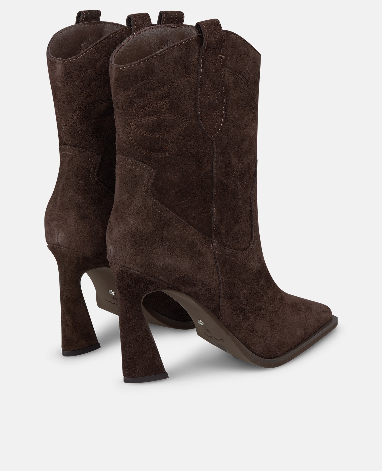 Botines cowboy de mujer en piel con detalles bordados - Alma en Pena - Marrón Marrón-2