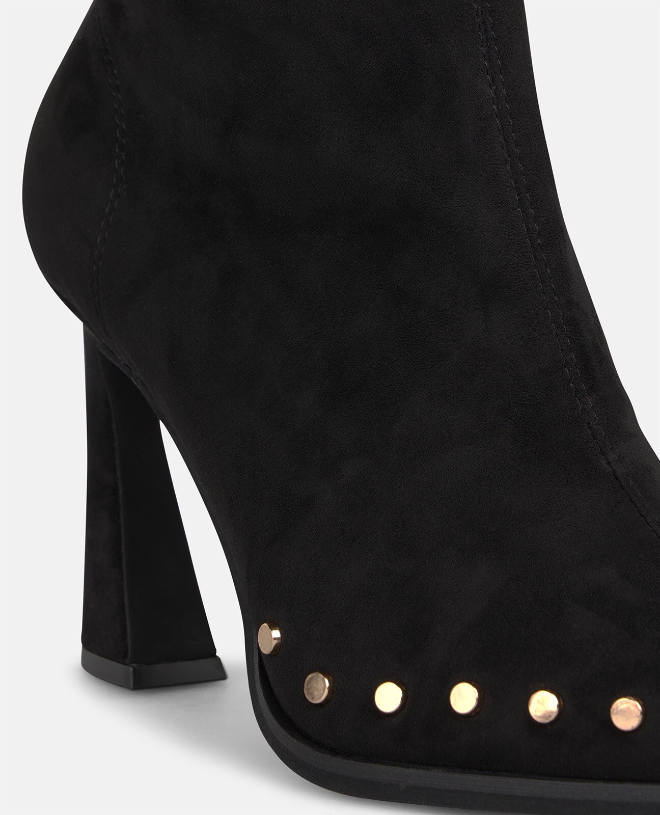 Botines básicos de mujer con cierre de cremallera y tachas metálicas - Negro Negro-4